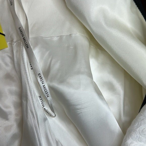 Karen Millen White Textured Fit & Flare Sporty Back Detail New w/Tags - Picture 13 of 13